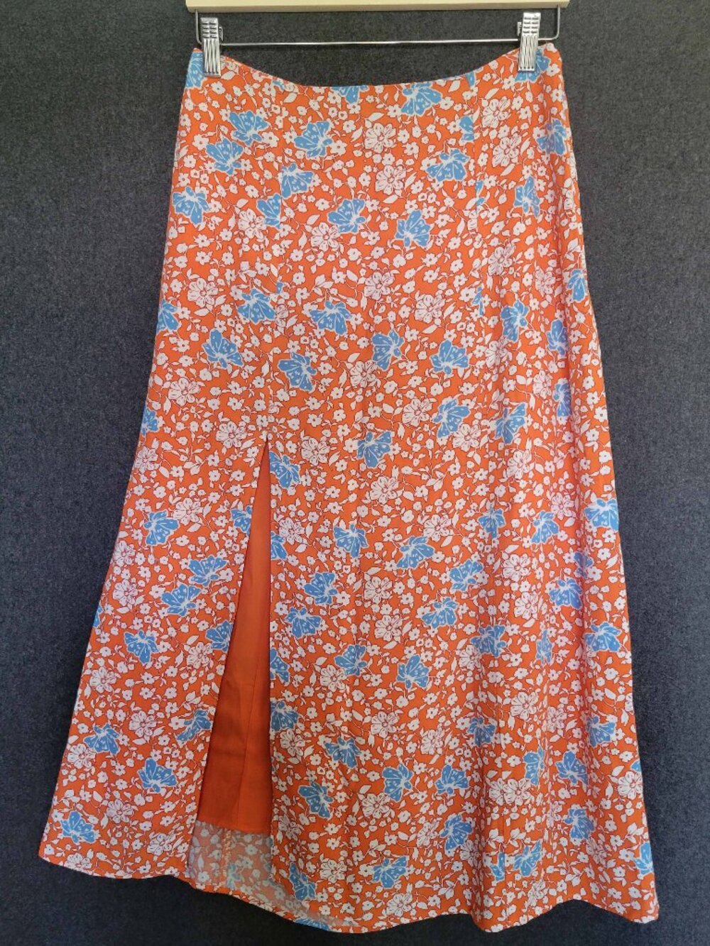 Maeve Anthropologie Floral Midi Skirt Side Slit Vivid Tropical Vacation Chic 4